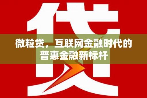 江永微粒贷，互联网金融时代的普惠金融新标杆