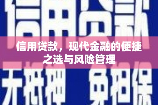 江永信用贷款，现代金融的便捷之选与风险管理