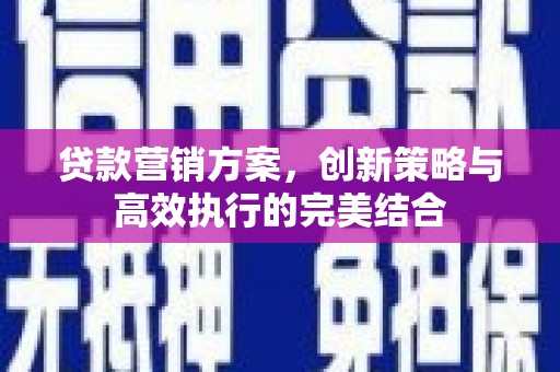 江永贷款营销方案，创新策略与高效执行的完美结合