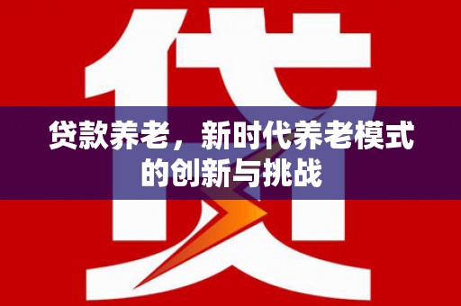 江永贷款养老，新时代养老模式的创新与挑战