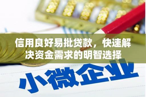 江永信用良好易批贷款，快速解决资金需求的明智选择